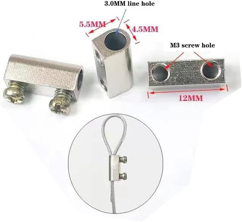 Antianxia 20Pcs Upgraded wire Rope cable clamps single/hole cable clamps (3.0mm Wire Holes) - Image 2